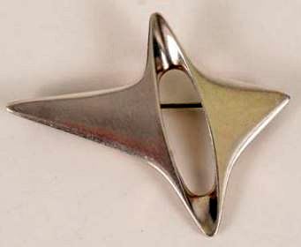 Georg Jensen Denmark sterling brooch - modernist design